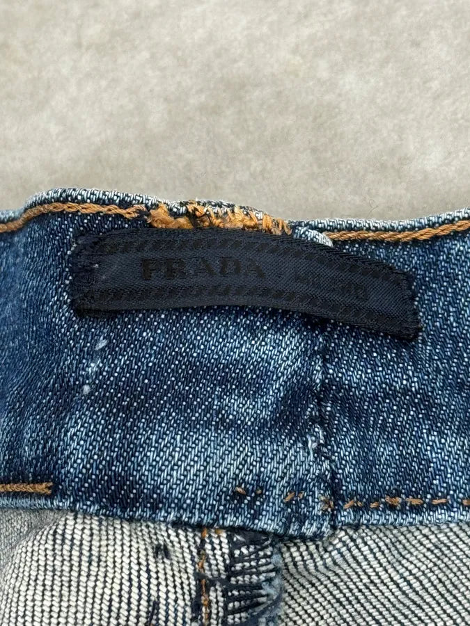 AW2008 Prada Blue Faded Tight Fit Denim Jeans iMLfFLX 8