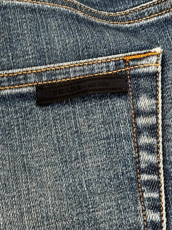AW2008 Prada Blue Faded Tight Fit Denim Jeans iMLfFLX 7