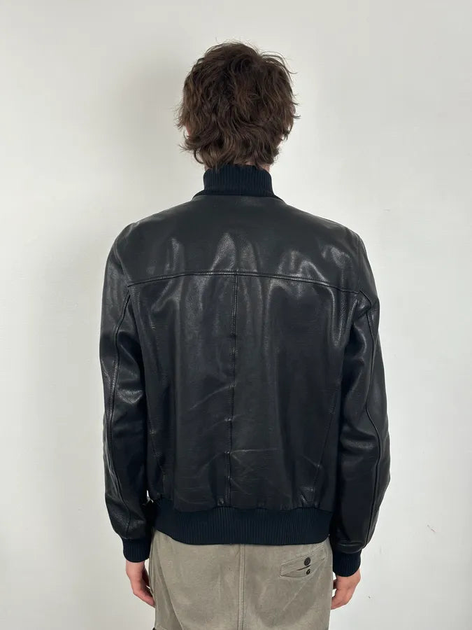 AW2008 Prada Buttoned Black Leather Jacket zEkUDOR 2