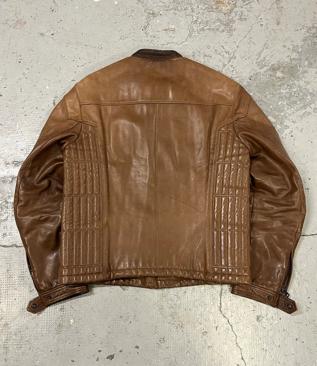 AW2008 Prada Camel Biker Leather Jacket OPNaCKI 4