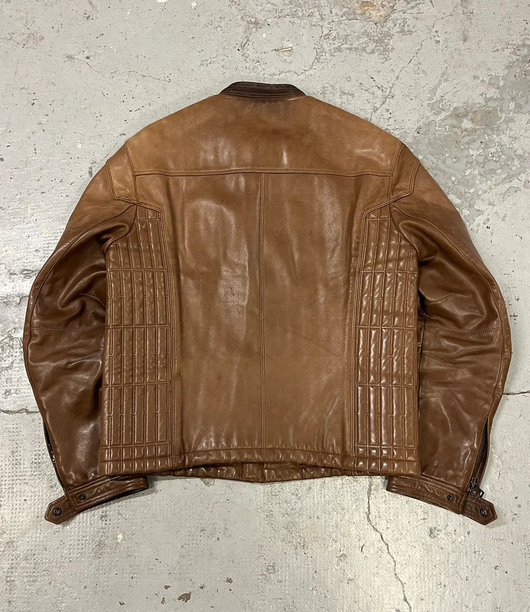 AW2008 Prada Camel Biker Leather Jacket OPNaCKI 4
