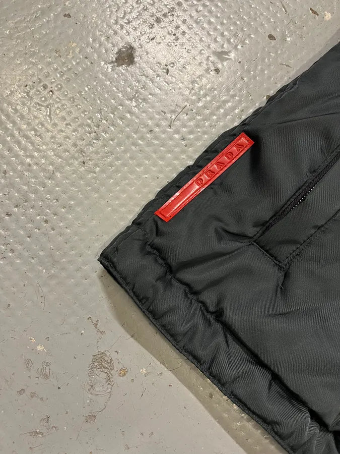 AW2008 Prada Dark Green Hooded Nylon Bomber Jacket YmxwtVF 5
