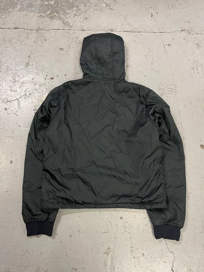 AW2008 Prada Dark Green Hooded Nylon Bomber Jacket YmxwtVF 7