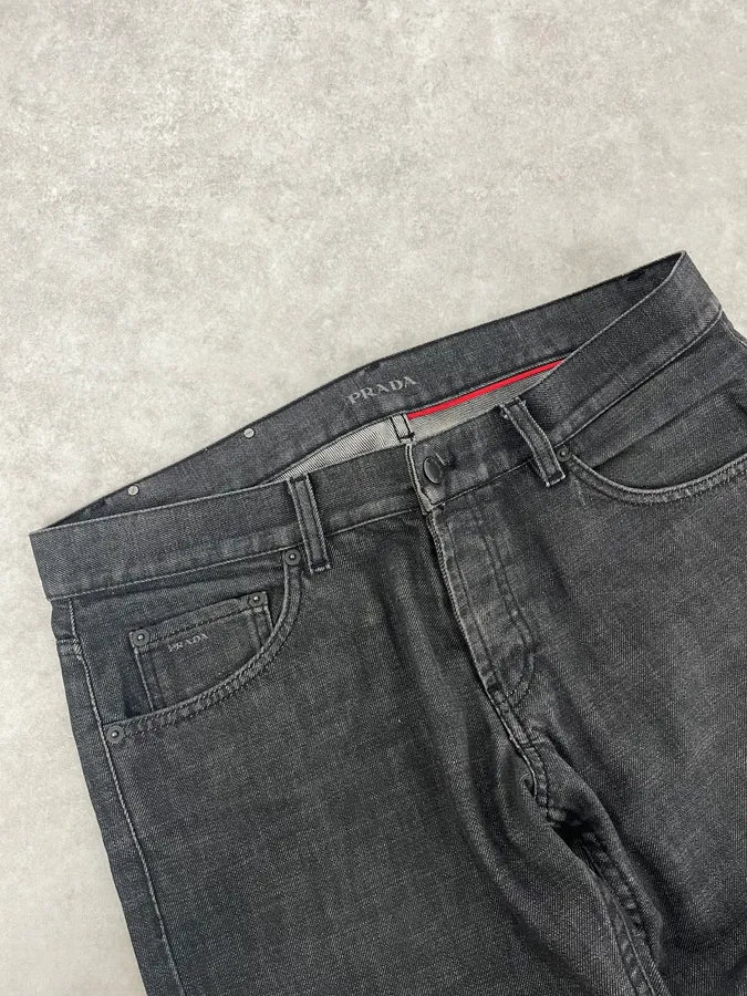 AW2008 Prada Grey Denim Straight Jeans DzyElTQ 5
