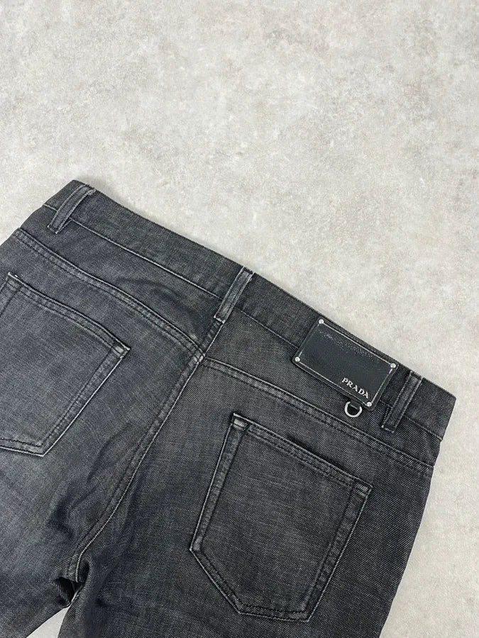 AW2008 Prada Grey Denim Straight Jeans DzyElTQ 7