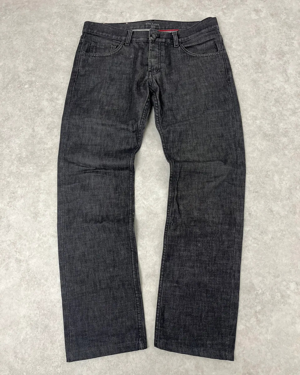 AW2008 Prada Grey Denim Straight Jeans DzyElTQ 0
