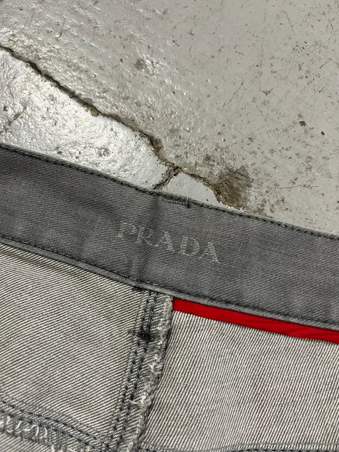AW2008 Prada Grey Denim Tapered Fit Jeans tmFyxPs 11