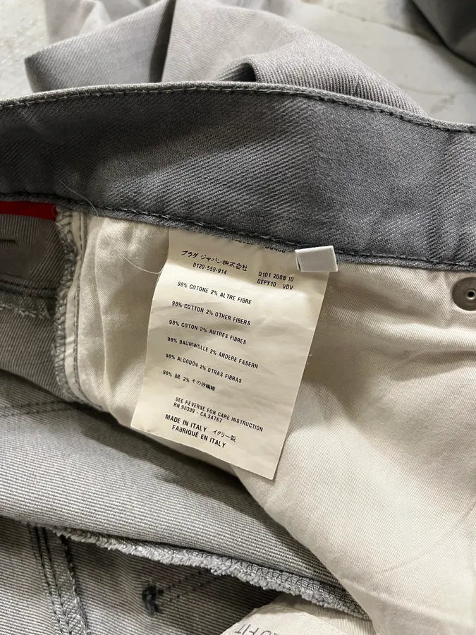 AW2008 Prada Grey Denim Tapered Fit Jeans tmFyxPs 12