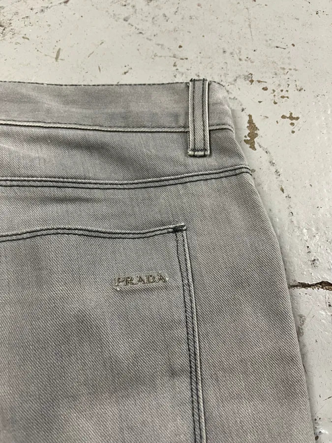 AW2008 Prada Grey Denim Tapered Fit Jeans tmFyxPs 9