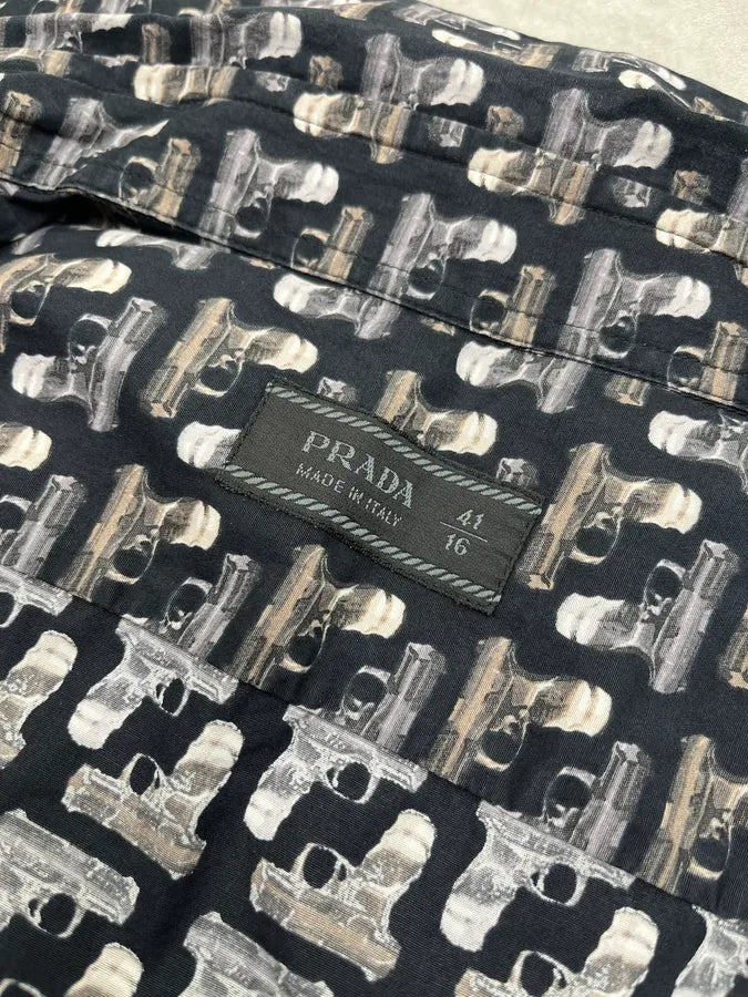 AW2008 Prada Gun Mafia Black Shirt nCVkSue 9