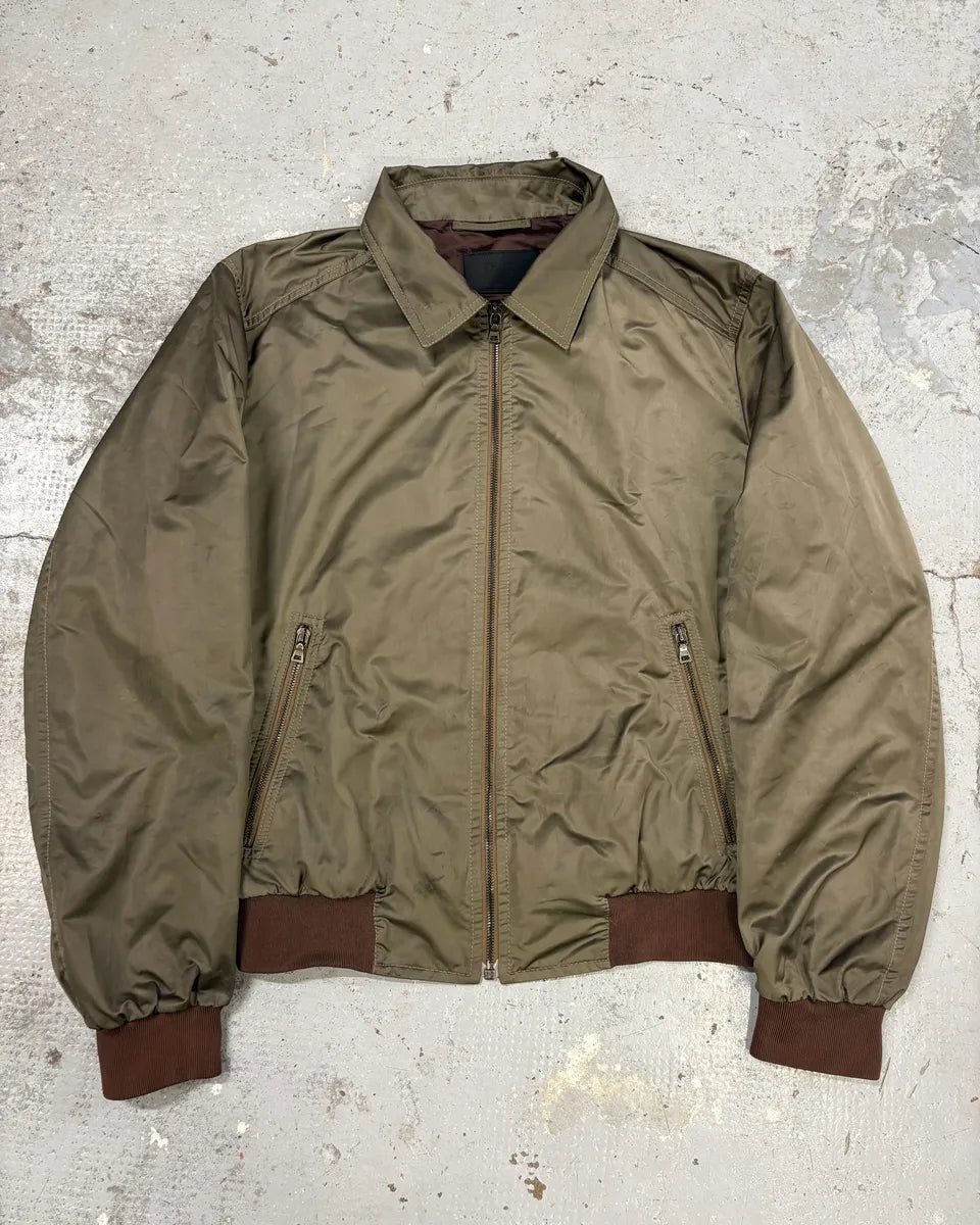 AW2008 Prada Light Olive Nylon Bomber Jacket SLDpZIO 0