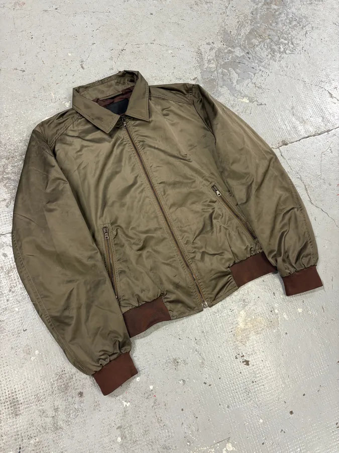 AW2008 Prada Light Olive Nylon Bomber Jacket SLDpZIO 3