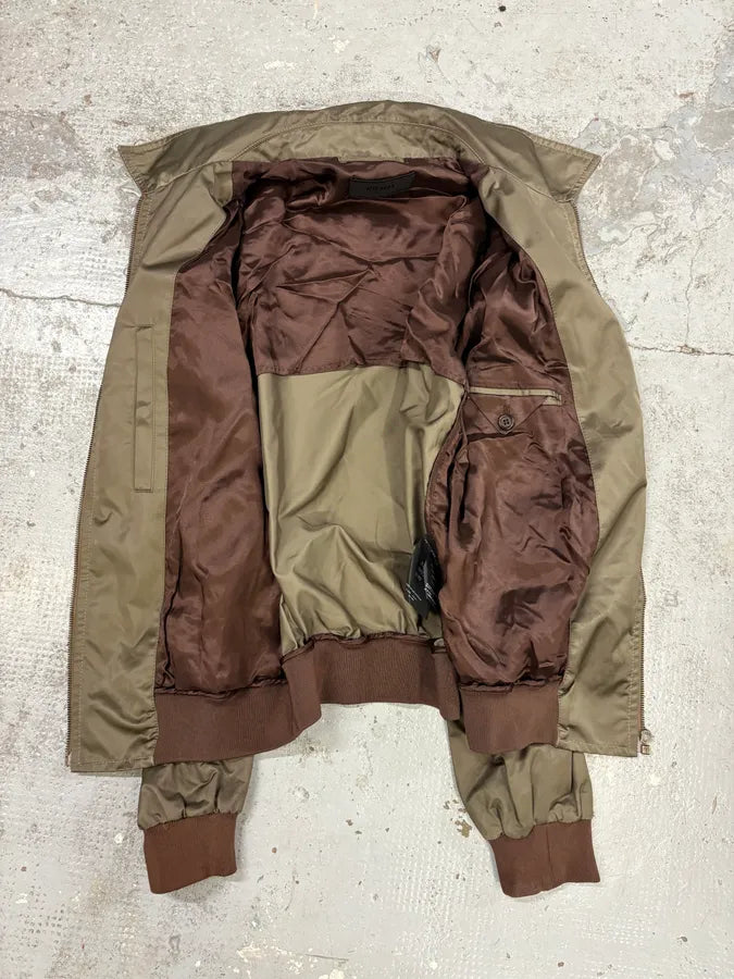 AW2008 Prada Light Olive Nylon Bomber Jacket SLDpZIO 6