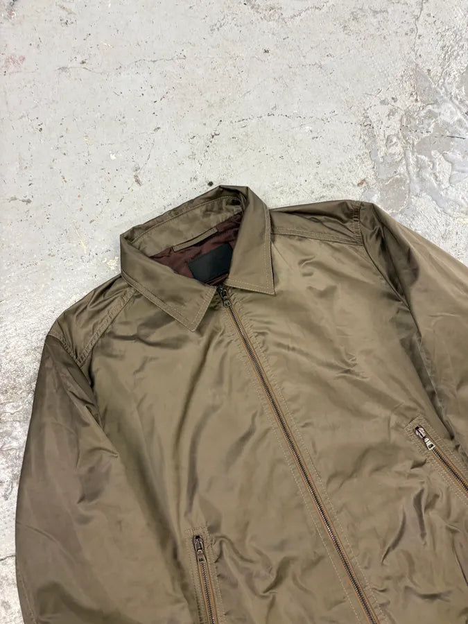 AW2008 Prada Light Olive Nylon Bomber Jacket SLDpZIO 4