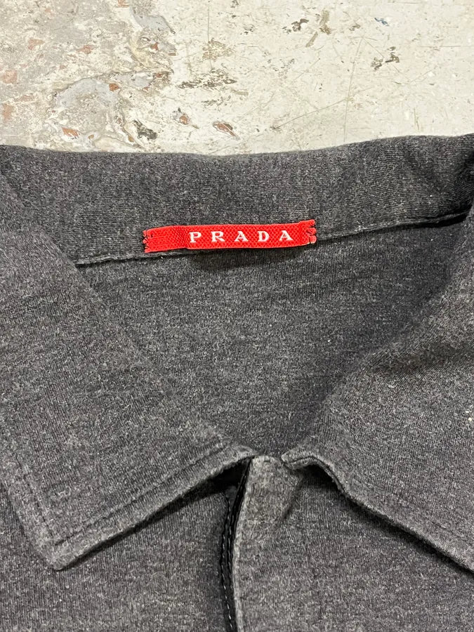 AW2008 Prada Linea Rossa Grey Polo Shirt BKmNCBE 4