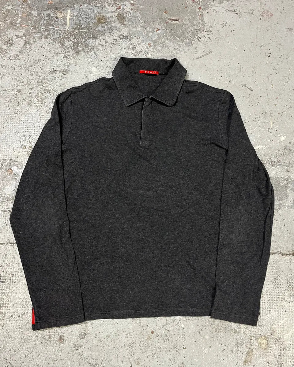 AW2008 Prada Linea Rossa Grey Polo Shirt BKmNCBE 0