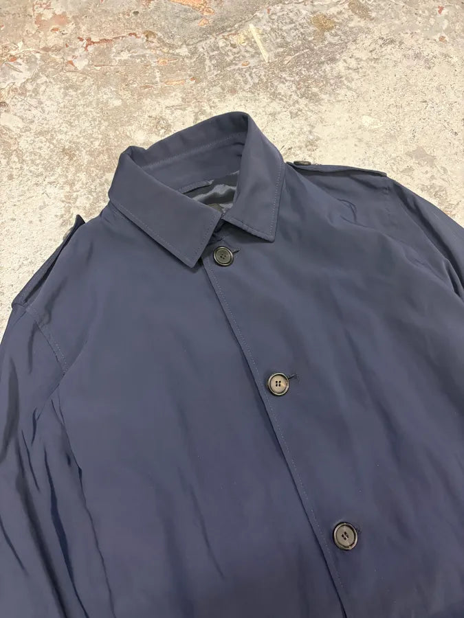 AW2008 Prada Navy Nylon Belted Trench Jacket qgahgFm 4