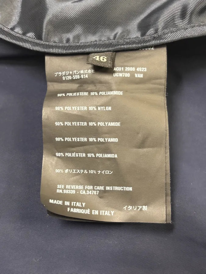 AW2008 Prada Navy Nylon Belted Trench Jacket qgahgFm 8