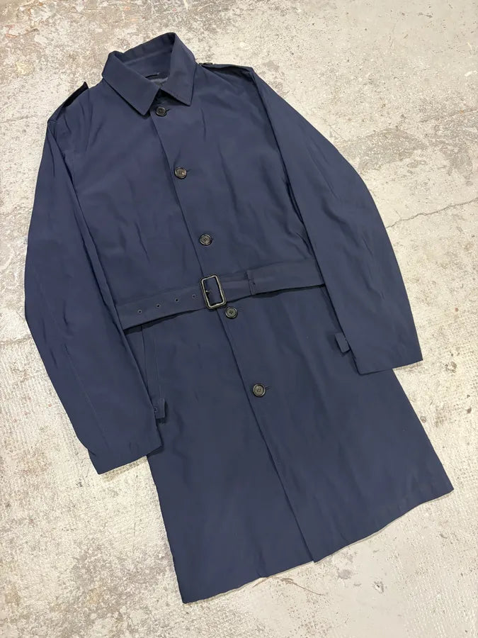 AW2008 Prada Navy Nylon Belted Trench Jacket qgahgFm 3