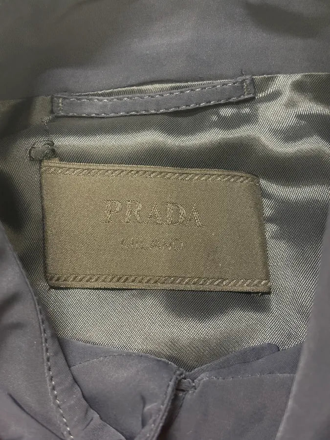 AW2008 Prada Navy Nylon Belted Trench Jacket qgahgFm 7