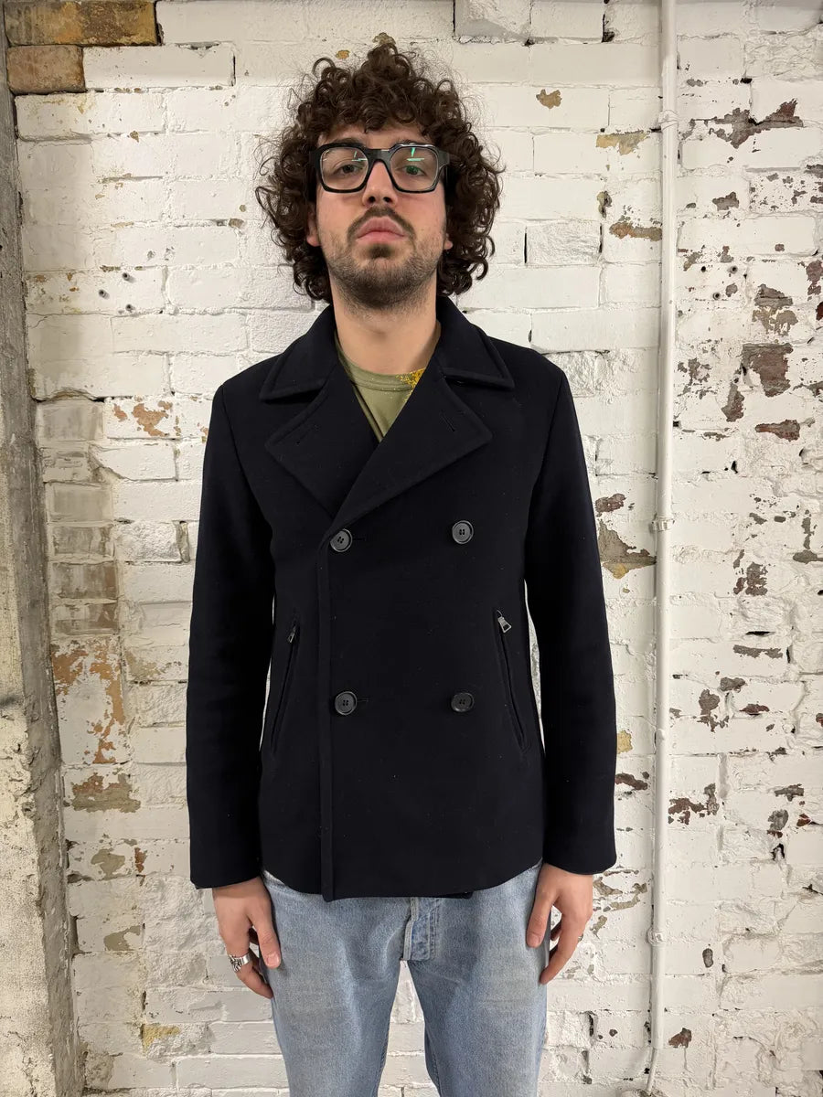 AW2008 Prada Navy Wool Classy Caban Jacket EErWBcA 0