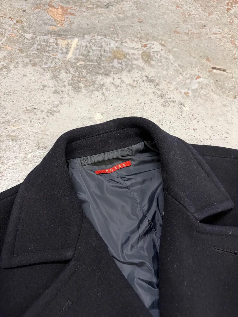 AW2008 Prada Navy Wool Classy Caban Jacket EErWBcA 4