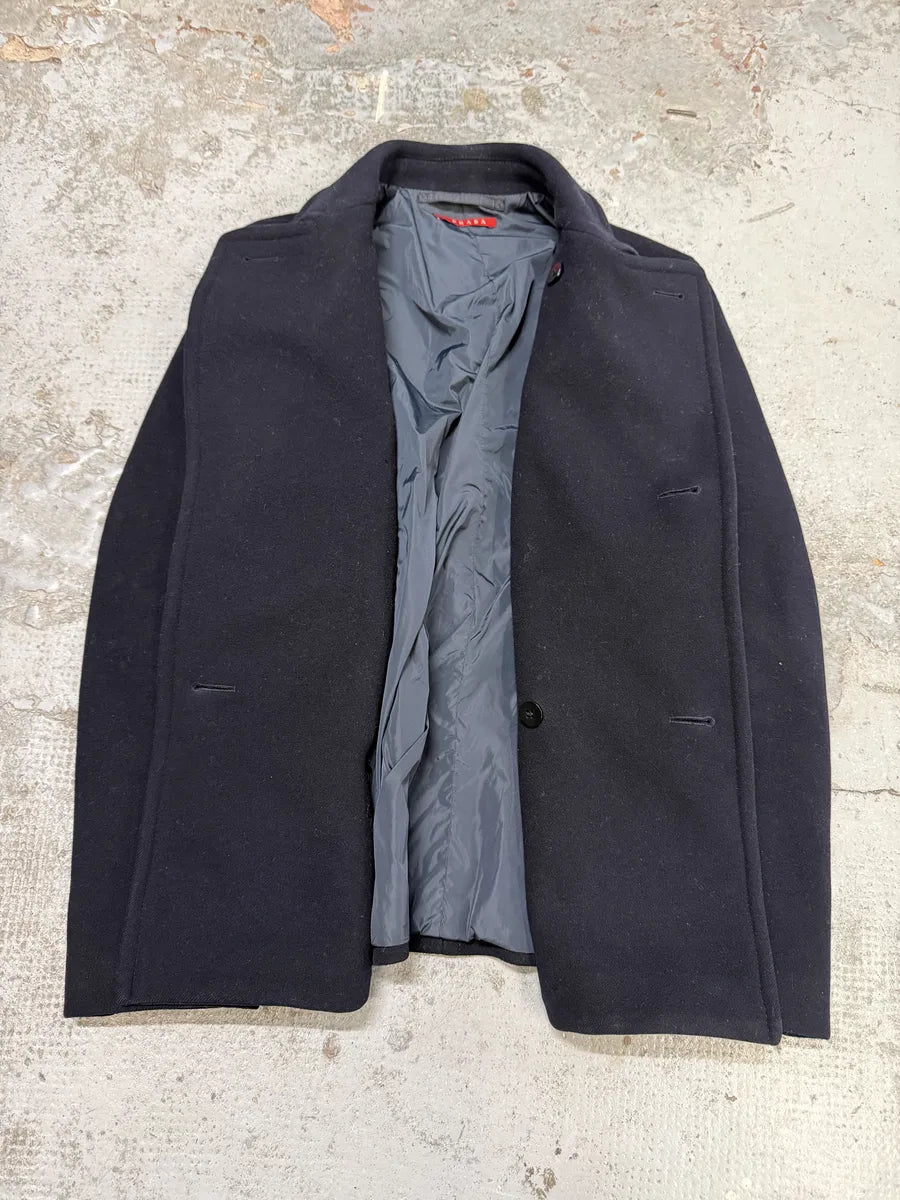 AW2008 Prada Navy Wool Classy Caban Jacket EErWBcA 5