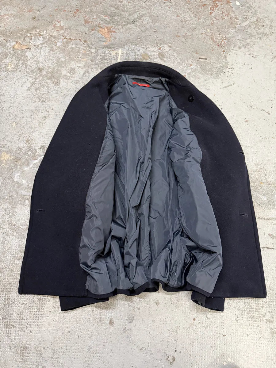 AW2008 Prada Navy Wool Classy Caban Jacket EErWBcA 6
