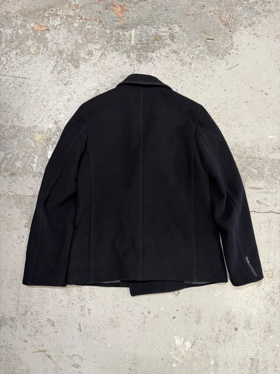 AW2008 Prada Navy Wool Classy Caban Jacket EErWBcA 9