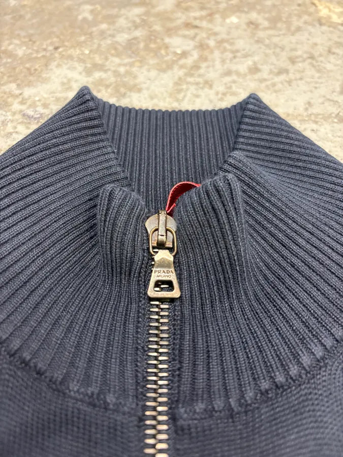 AW2008 Prada Navy Zip-up Sweater WroYPOv 6