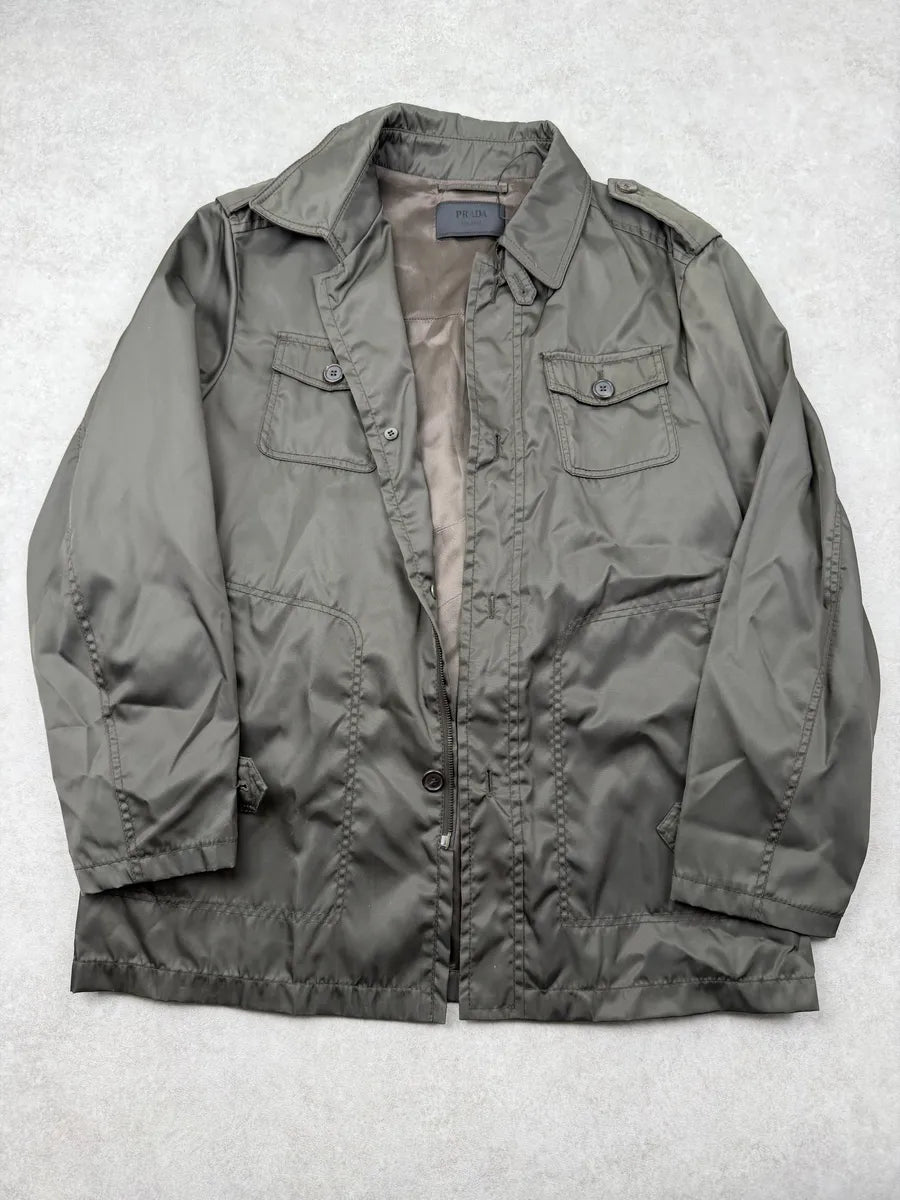 AW2008 Prada Olive Green Military Nylon Jacket ROYgMHE 8