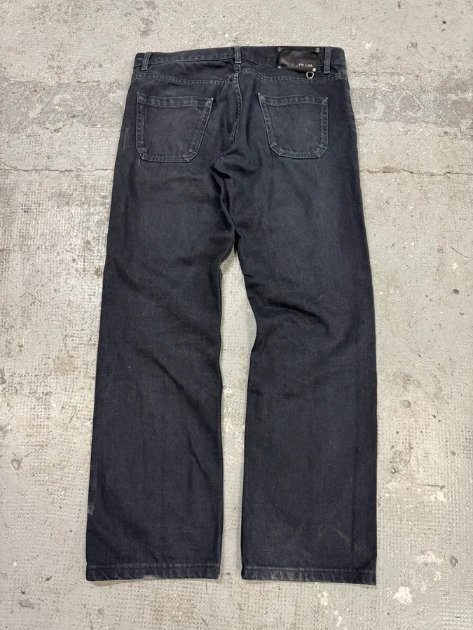 AW2008 Prada Raw Brut Grey Denim Jeans (L) xmSgPpD 2
