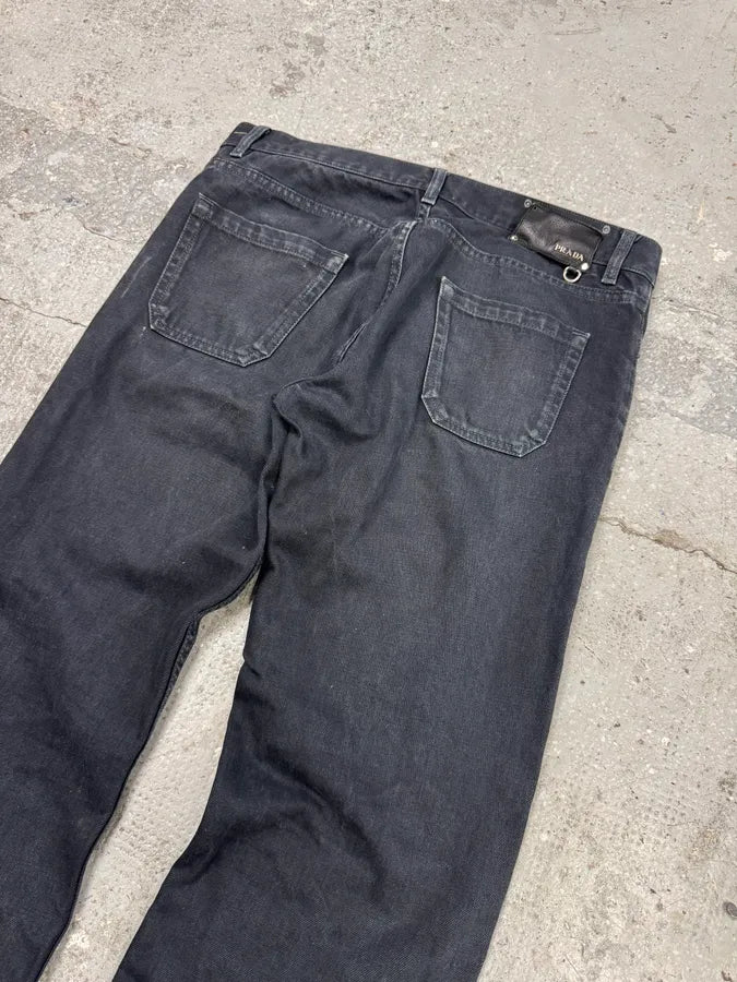 AW2008 Prada Raw Brut Grey Denim Jeans (L) xmSgPpD 3
