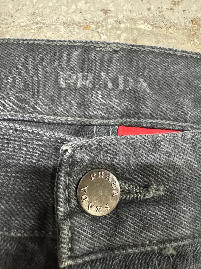 AW2008 Prada Raw Brut Grey Denim Jeans (L) xmSgPpD 6