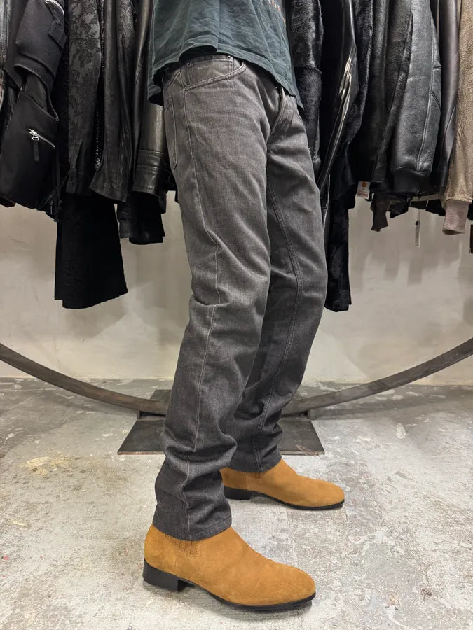 AW2008 Prada Raw Grey Straight Denim Jeans TqyUZYV 1