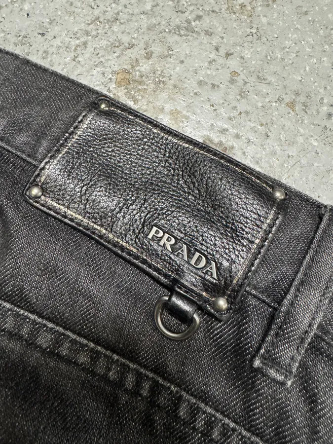 AW2008 Prada Raw Grey Straight Denim Jeans TqyUZYV 10