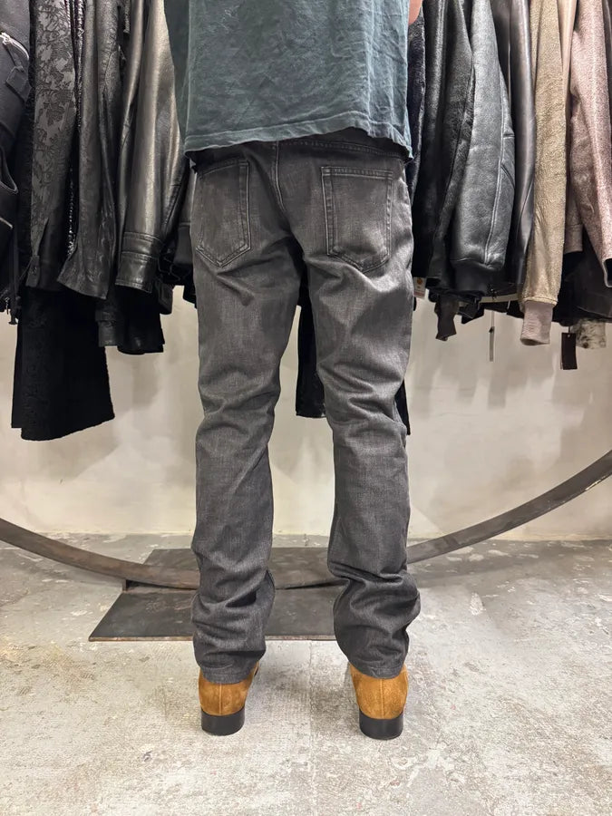 AW2008 Prada Raw Grey Straight Denim Jeans TqyUZYV 3