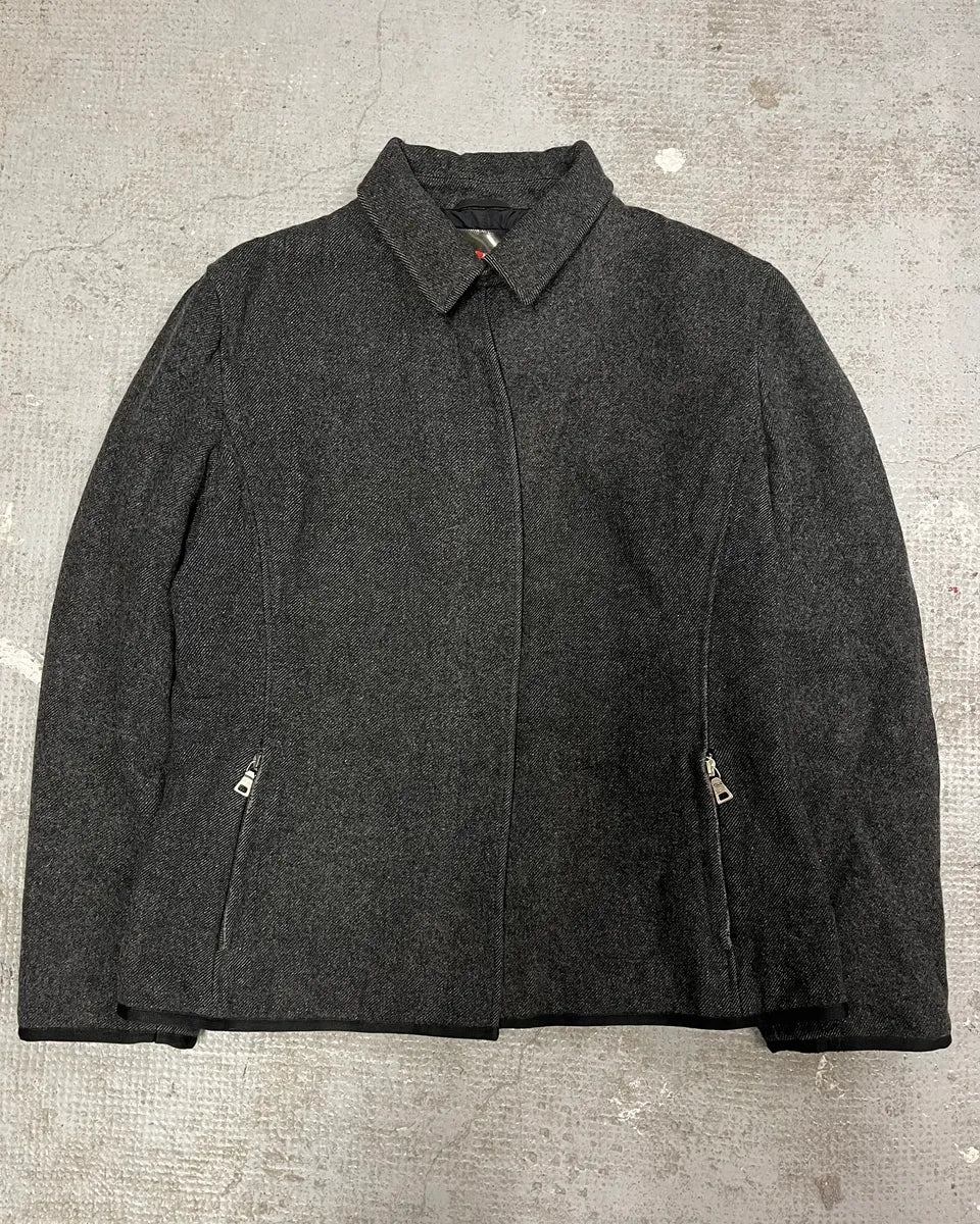 AW2008 Prada Wool Grey Scratch Jacket umnAYvZ 0