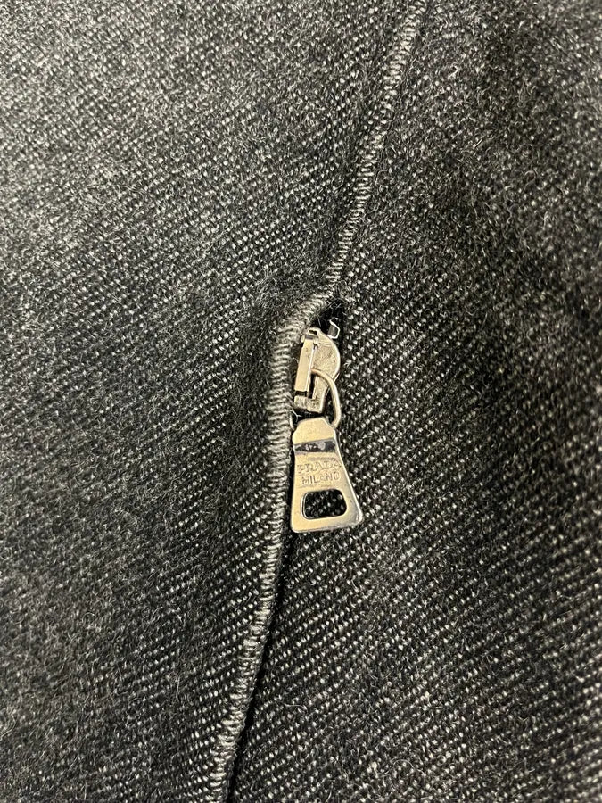 AW2008 Prada Wool Grey Scratch Jacket umnAYvZ 11