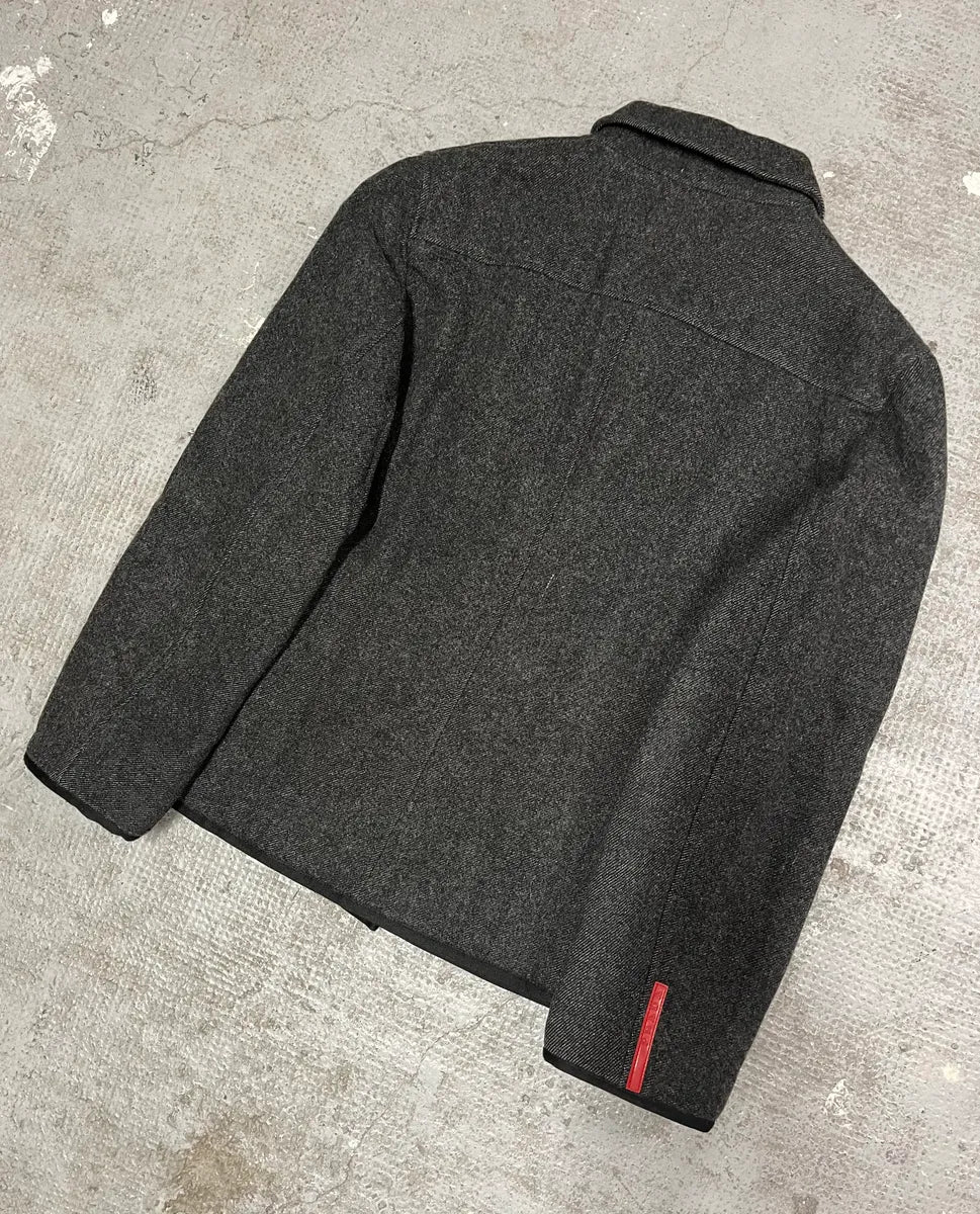 AW2008 Prada Wool Grey Scratch Jacket umnAYvZ 3