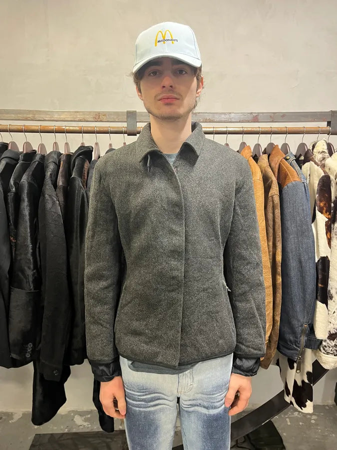 AW2008 Prada Wool Grey Scratch Jacket umnAYvZ 4