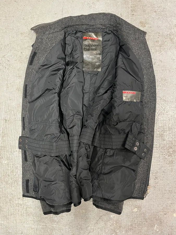 AW2008 Prada Wool Grey Scratch Jacket umnAYvZ 6