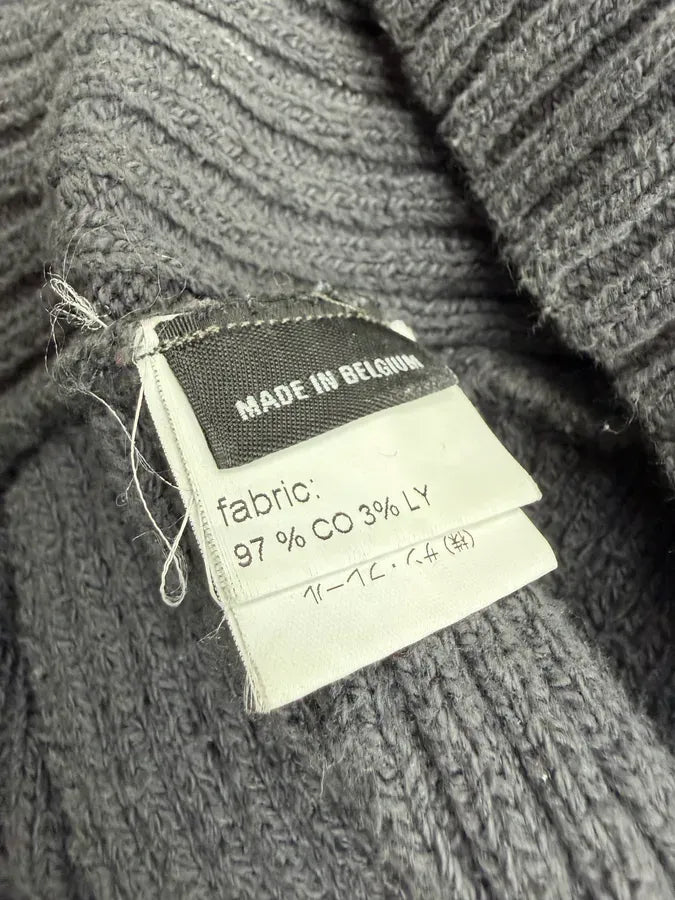 AW2008 Raf Simons Grey Wool Abstract Turtleneck Sweater idlowiN 8