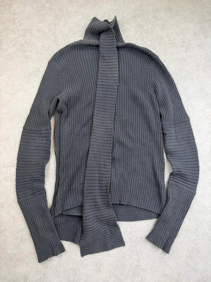 AW2008 Raf Simons Grey Wool Abstract Turtleneck Sweater idlowiN 0