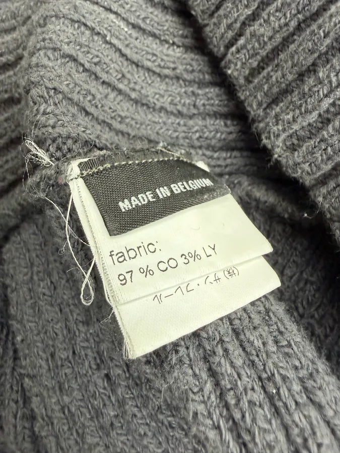AW2008 Raf Simons Grey Wool Abstract Turtleneck Sweater idlowiN 8