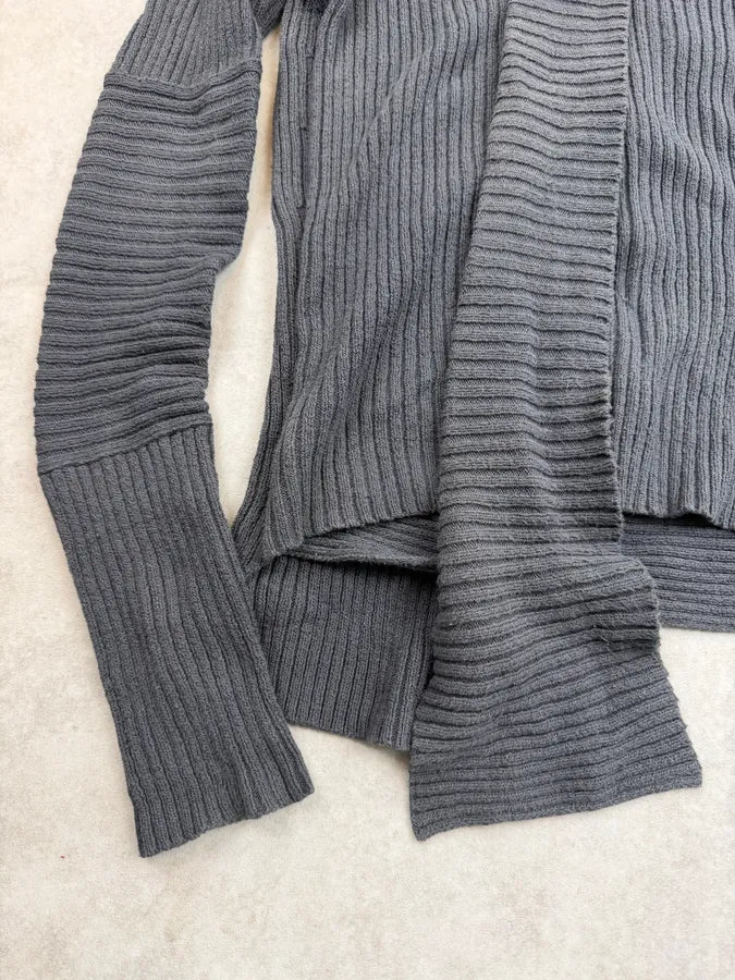 AW2008 Raf Simons Grey Wool Abstract Turtleneck Sweater idlowiN 8