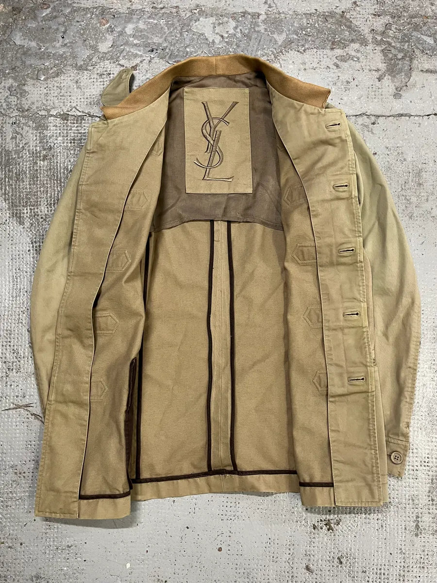 AW2008 Yves Saint Laurent Beige Officer Napoleon Jacket LJUYNnJ 7