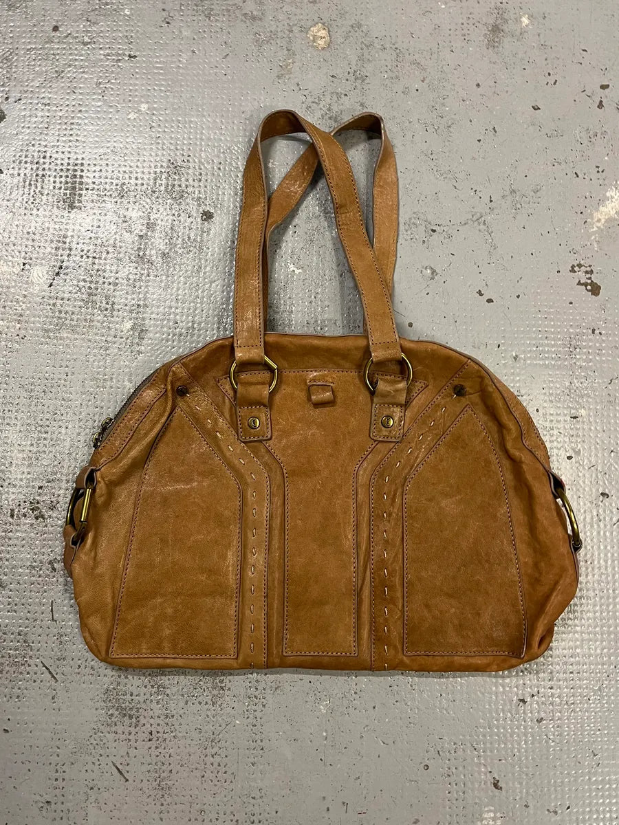 AW2008 Yves Saint Laurent Muse Tan Brown Leather Handle Bag gaXdYRT 0