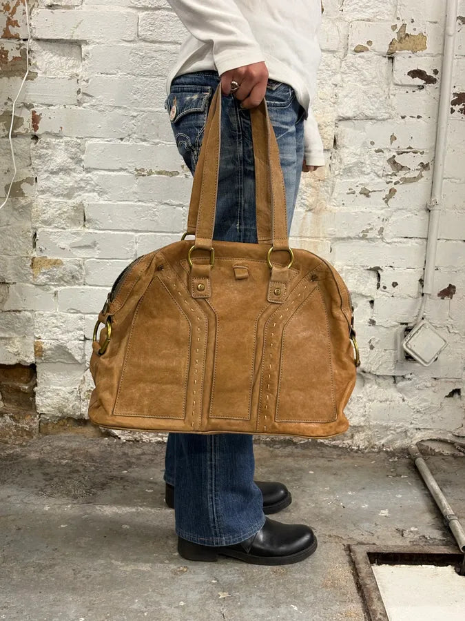 AW2008 Yves Saint Laurent Muse Tan Brown Leather Handle Bag gaXdYRT 1