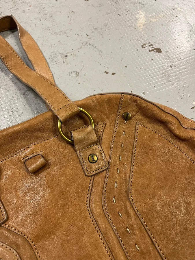 AW2008 Yves Saint Laurent Muse Tan Brown Leather Handle Bag gaXdYRT 2